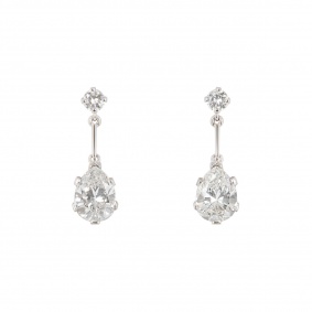 White Gold Diamond Pear Drop Earrings